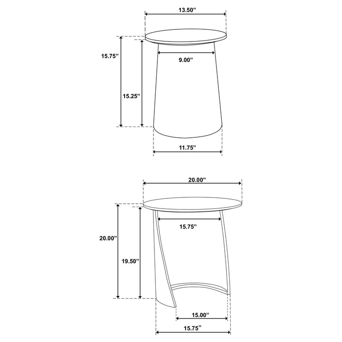 Lionett - 2 Piece Round Nesting Table Set And Round Design - Dark Brown