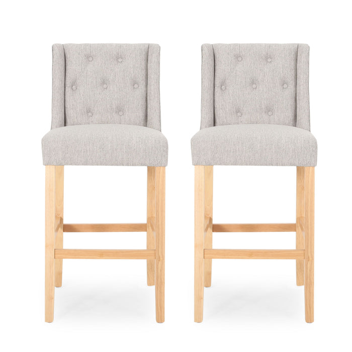 Vienna - Contemporary Fabric Tufted & Wingback Counter Stools (Set of 2)