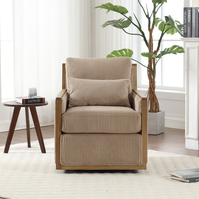 Comfy Accent Barrel Chair, 360 Degree Swivel
