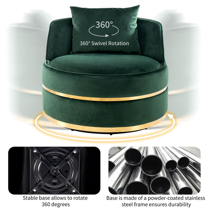 360 Degree Swivel Over Sized Upholstered Barrel Chair