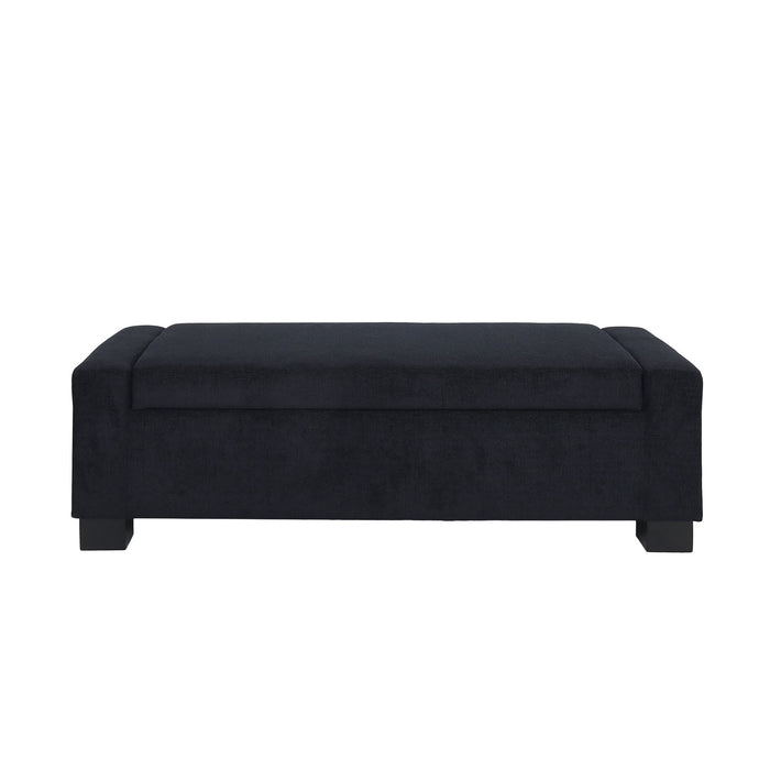 Textured Fabric Ottoman Bench With Hinged Lid