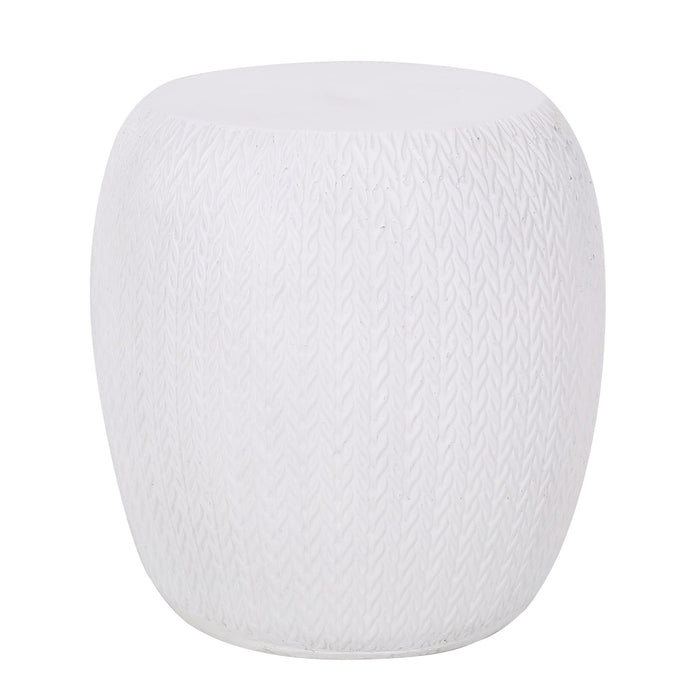 Outdoor Lightweight, Concrete Side Table - Antique White