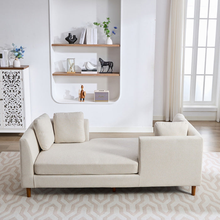 Wide Modern Double Sided Upholstered Chaise Lounge
