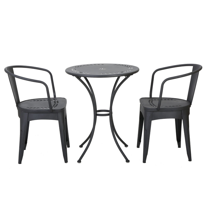 Ambrosia - 3 Piece Bistro Set With Leaf Motifs Top And Seat