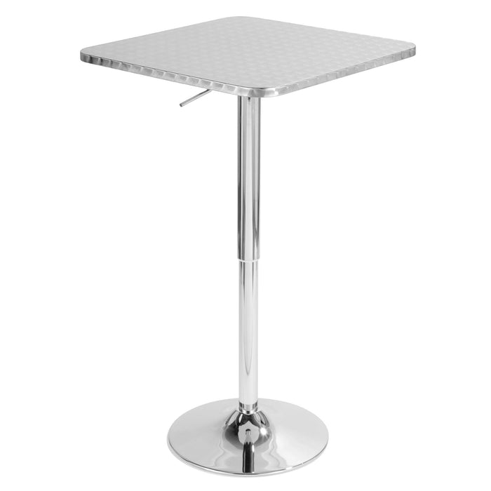 Ale - 3 Piece Bar Set Bistro Square Contemporary Adjustable Oval Footrest