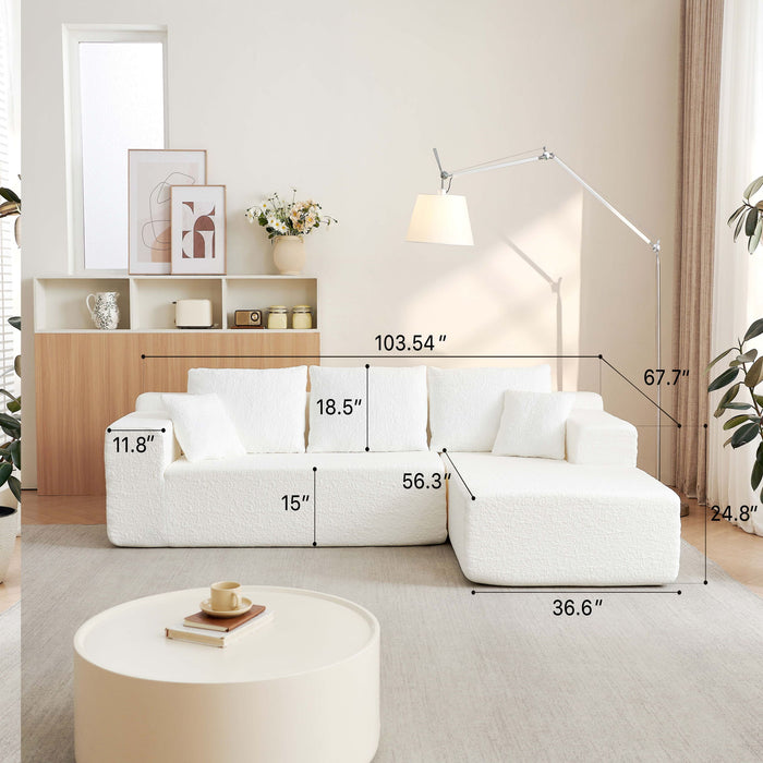 Modular Cloud Sectional Couch With L Shape Chaise, Deep Seat