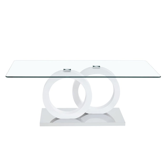 Contemporary Style Glass Top Coffee Table