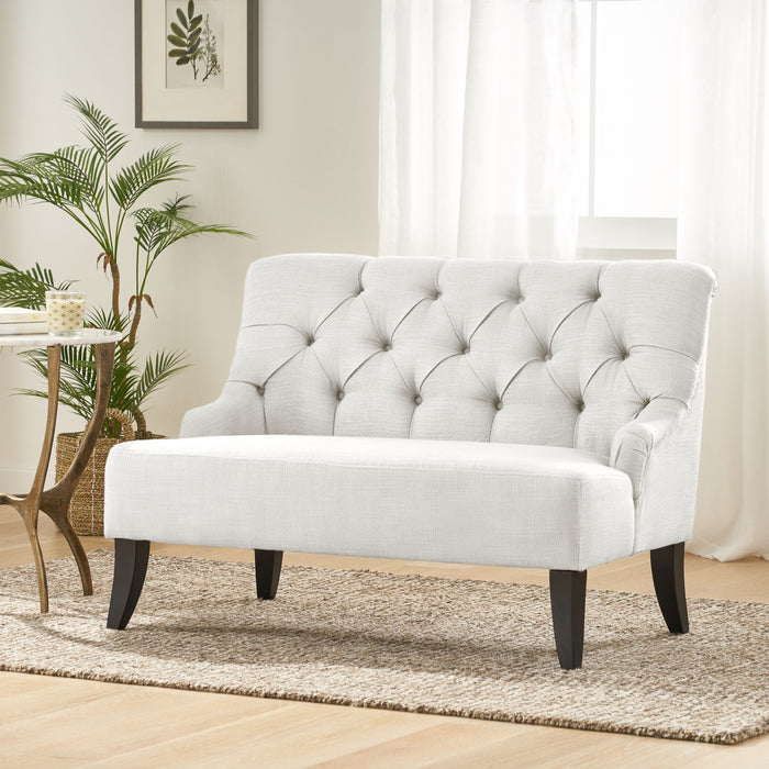 Nicole - French Style Upholstered Loveseat With Tufted Backrest