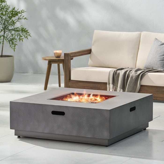Modern Square Fire Pit With 50,000 Btu