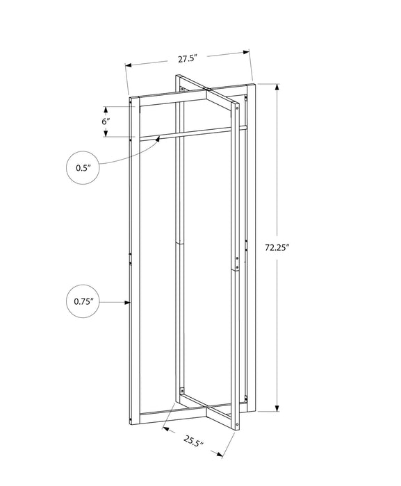 Coat Rack, Hall Tree, Free Standing, Hanging Bar, Entryway, For Contemporary & Modern - White