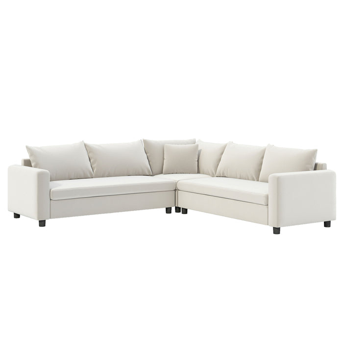 Modern Modular Sectional Oversized Couch Set With Pillows, Minimalist Style Wide Seat Comfy Sofa