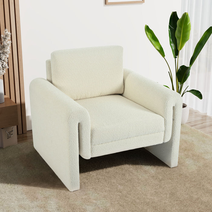 Modern Upholstered Accent Chair, Sturdy Support & Luxurious Comfort