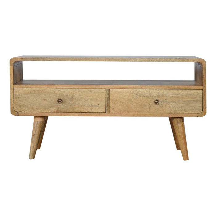 Solid Wood Curved Media Unit