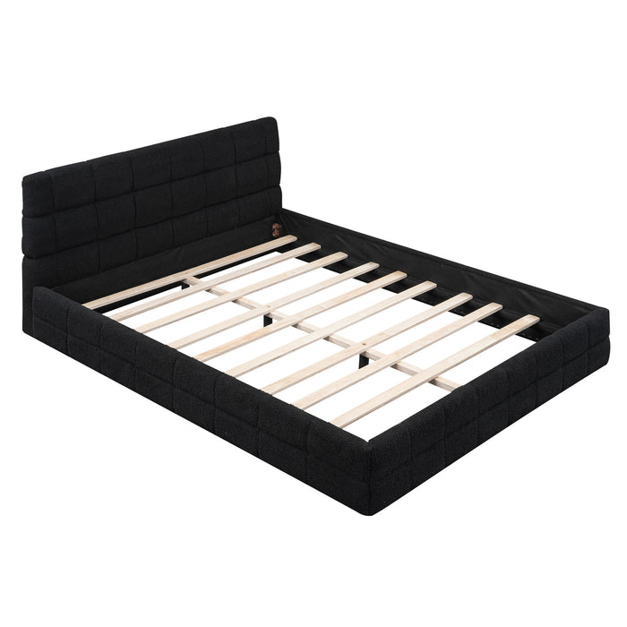 Upholstered Platform Bed With Headboard