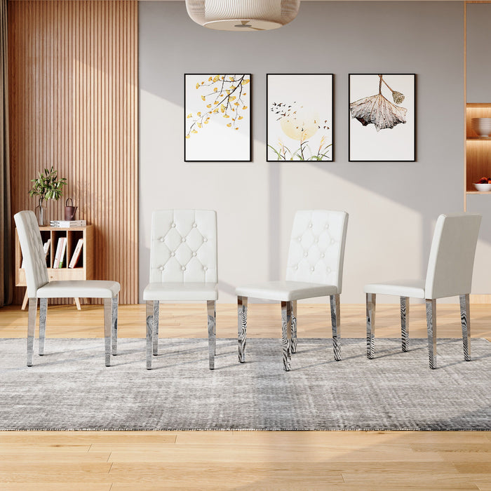 Dining Chairs With Ergonomic Buckle Backrest For Home