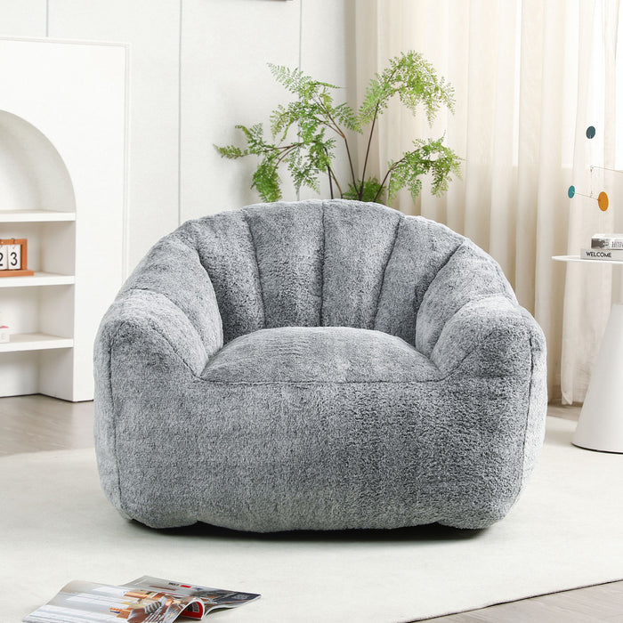 Beanbag Chair, Beanbag Sofa Chair With Armrests Stuffed High Density Foam