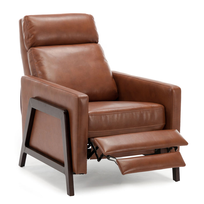 Mid Century Modern Madeline Push Back Recliner - Caramel