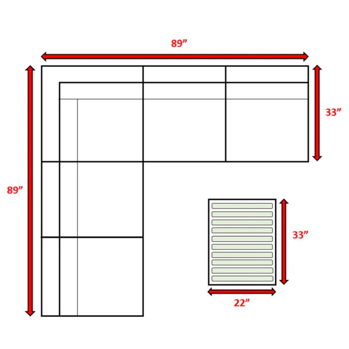 Wicker Sectional Sofa With Cushions And Table