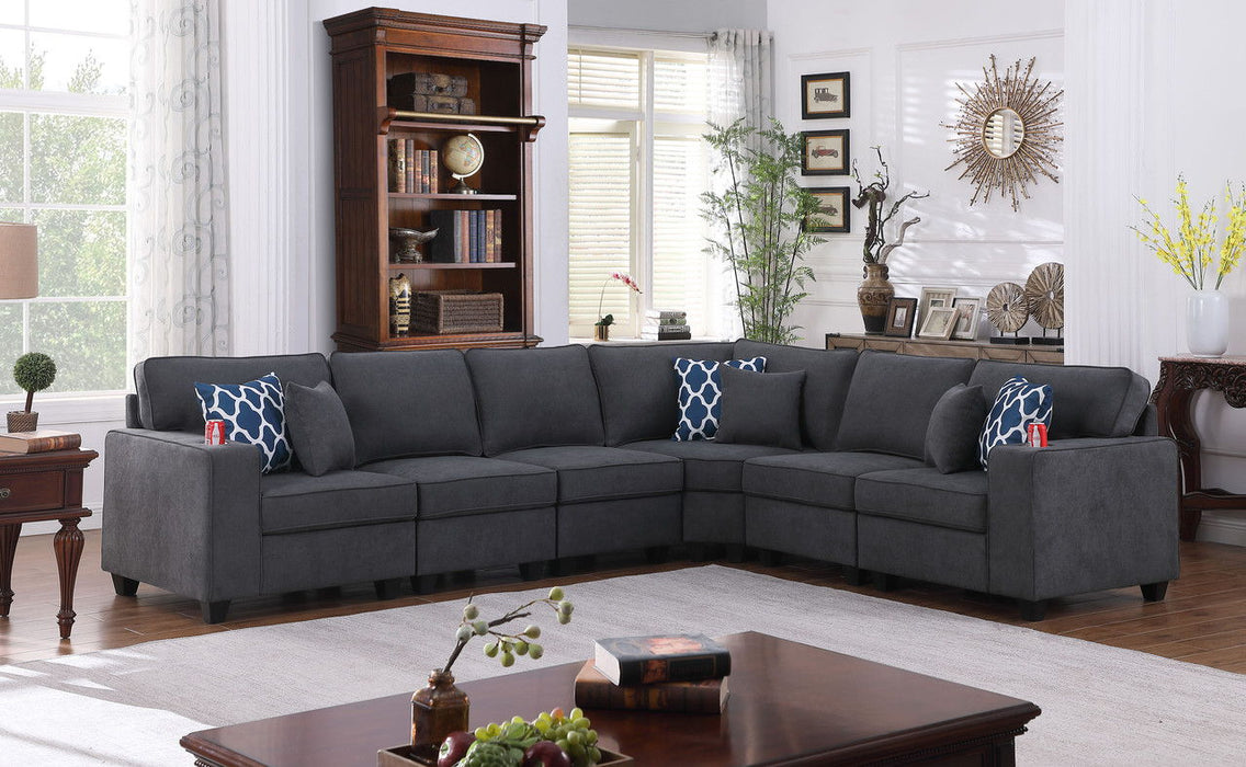 Cooper - Woven Sectional Sofa With Cupholder