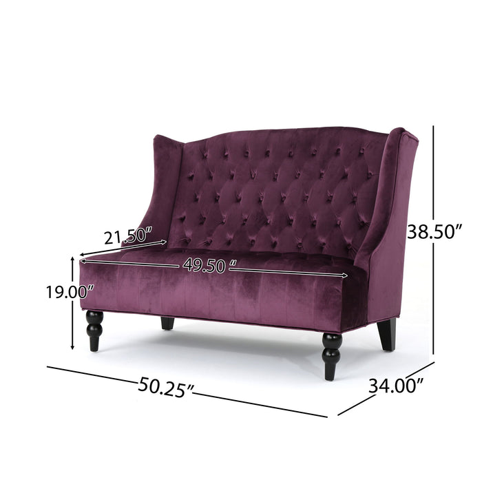 Nurturing - Upholstered Loveseat With Wing Back And Diamond Tufting