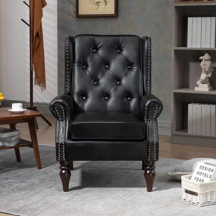 Modern Accent Armchair With Sturdy Wood Legs