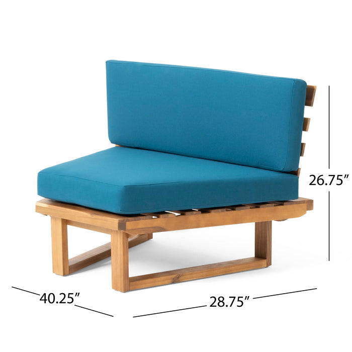 Mirabelle - Corner Chair, Coffee Table - Teal