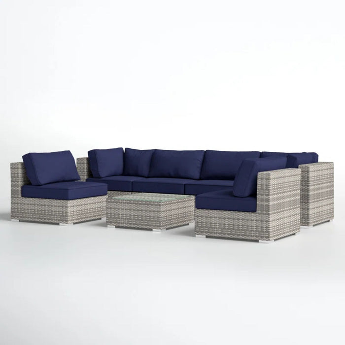 Seating Set With Cushions Handcrafted Wicker Design