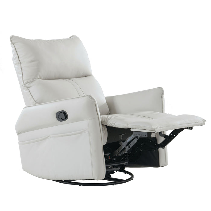 360° Modern Small Rocking Swivel Recliner Chair With Side Pocket