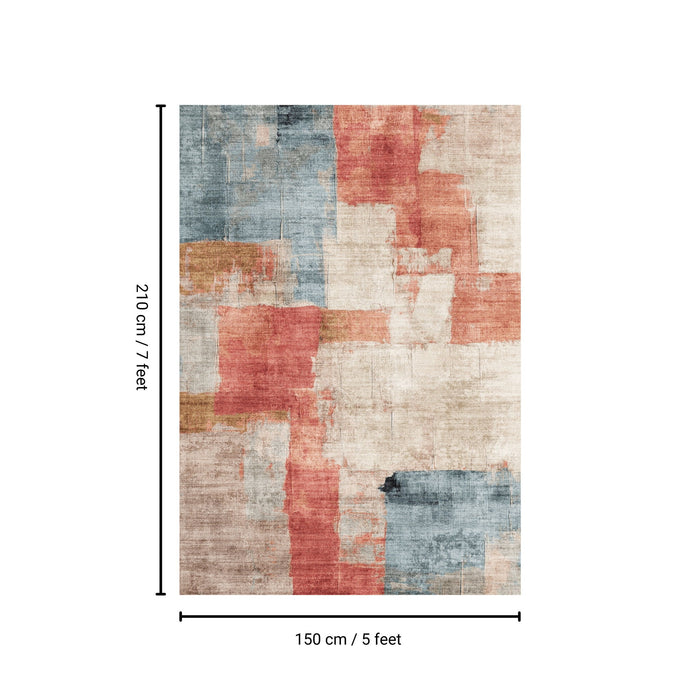 Toucan - 5' X 7' Washable Non - Slip Area Rug - Ivory Multi