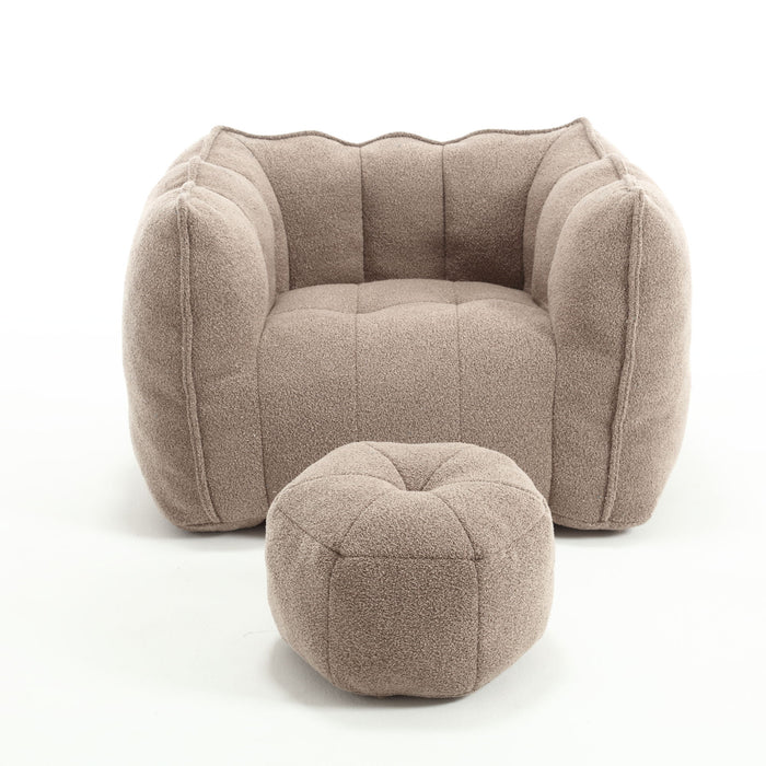 Soft Chenille Bean Bag Chair With High Resilient Foam