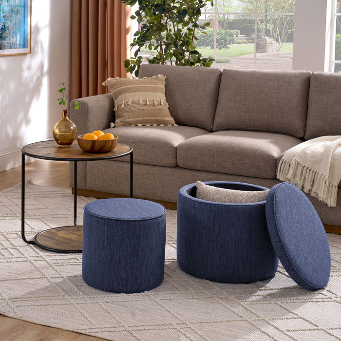 Multi Functional Ottoman And Table Set With Drum Stool