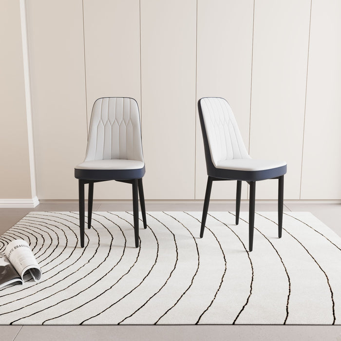 Modern Dining Chair With Cushions And Metal Legs