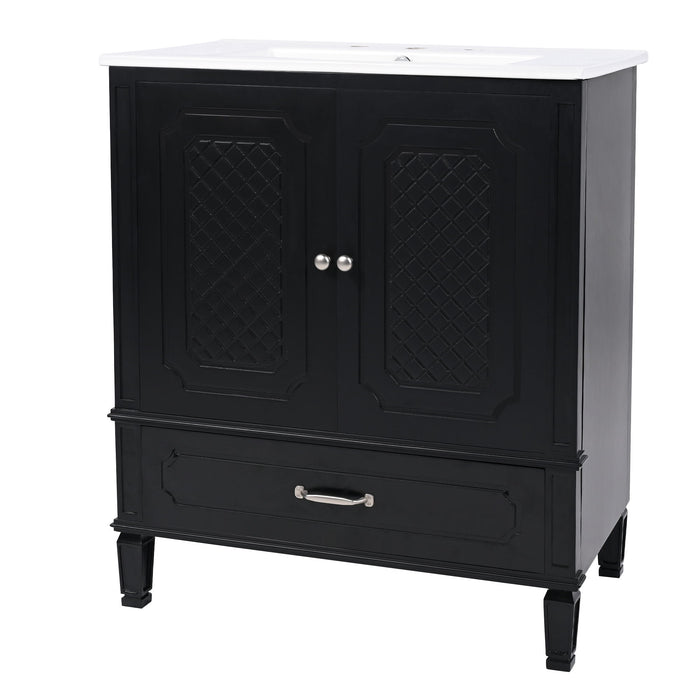 Bathroom Vanity With Sink, Soft Closing Door, Multi Functional Storage