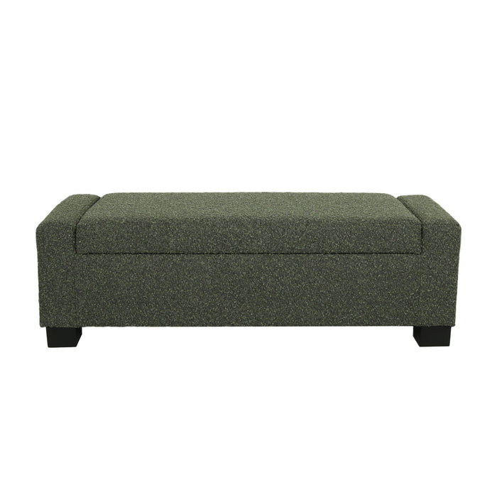 Textured Fabric Ottoman Bench With Hinged Lid