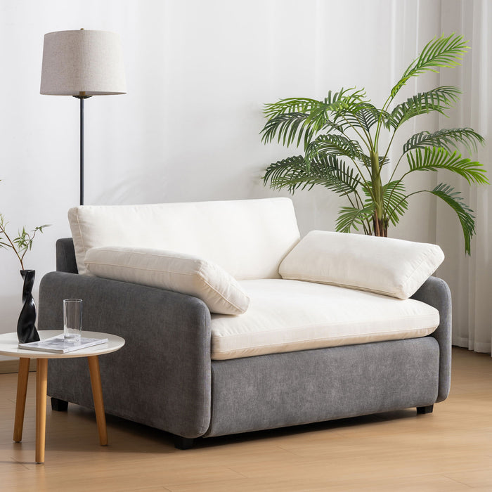 Oversized Single Sofa Chair Wide And Deep Seat, Modern Upholstered Comfy Blocking Couch Lounge With Pillows