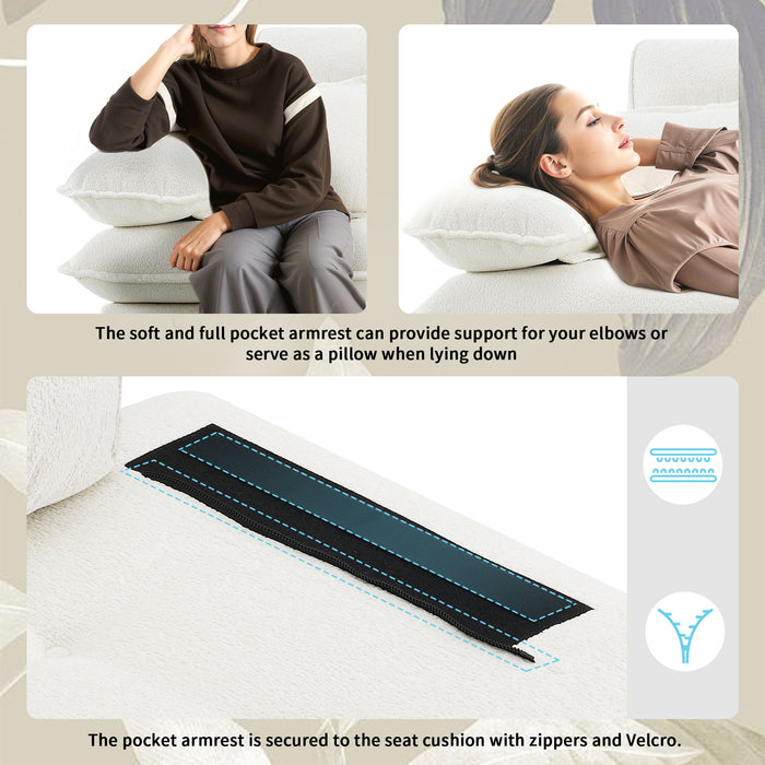 L Shaped Convertible Sectional Sofa 4 Seat Tufted Couch Set With Two Tone Adjust Legs Cloud Movable Ottoman