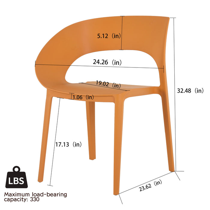 4 Piece Set Of Modern Designed Single Chairs With Long Table