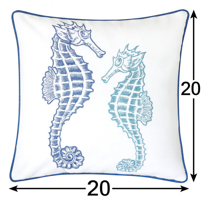 Seahorses Pillow Cover With Matching Back