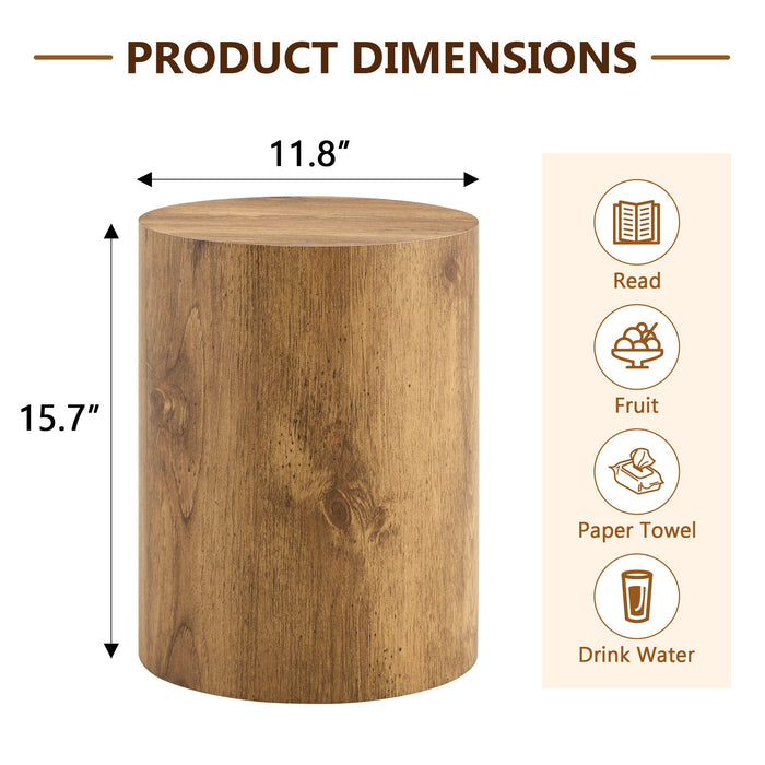 Cylindrical End Coffee Table, Living Room Furniture - Wood