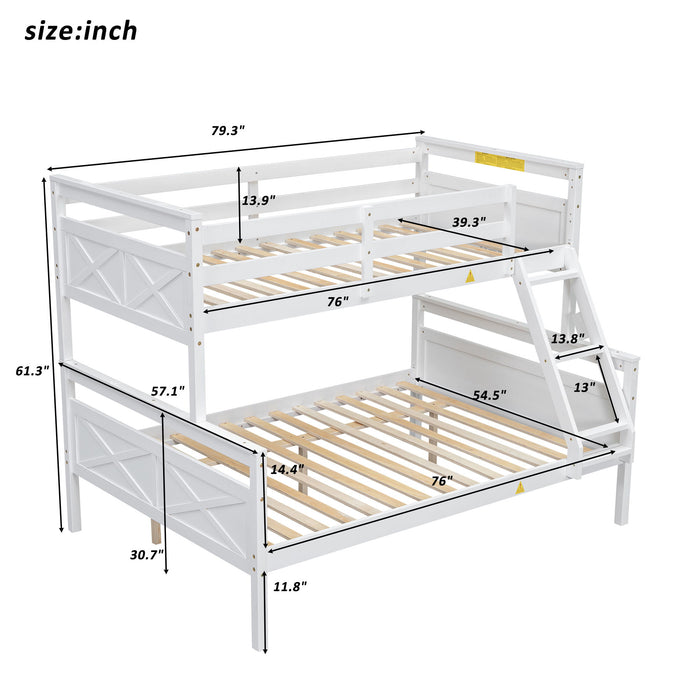 Bunk Bed With Ladder And Safety Guardrail