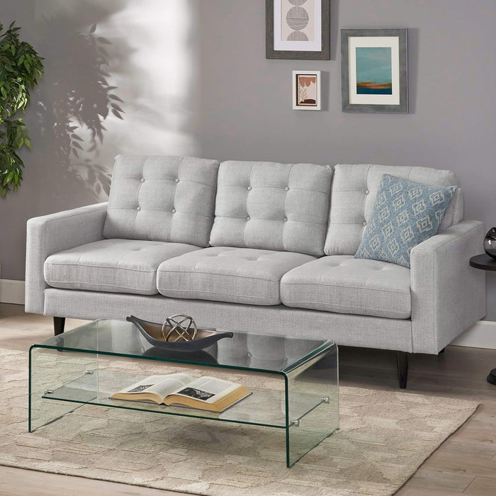 Jenny - Contemporary Tufted Fabric 3 Seater Sofa