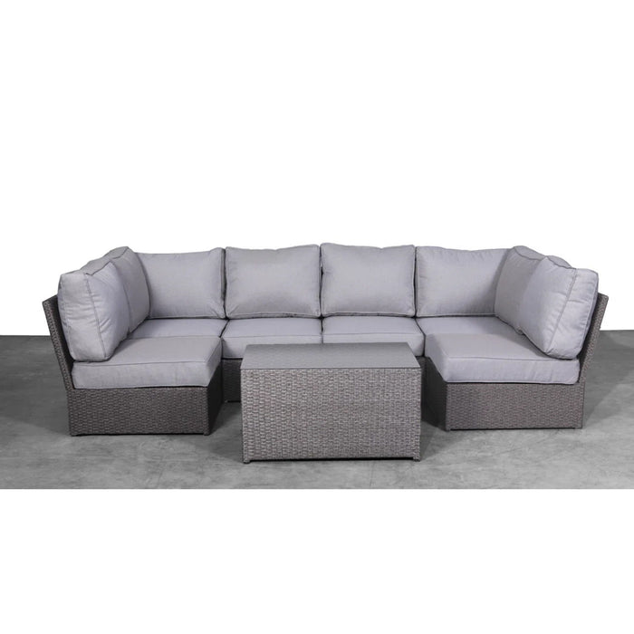 Comfortable Modern Patio Rattan Sectional Set With Cushions