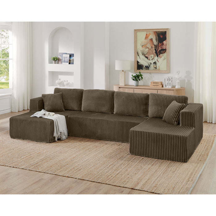 Modern Minimalist U - Shape Modular Sectional Sofa