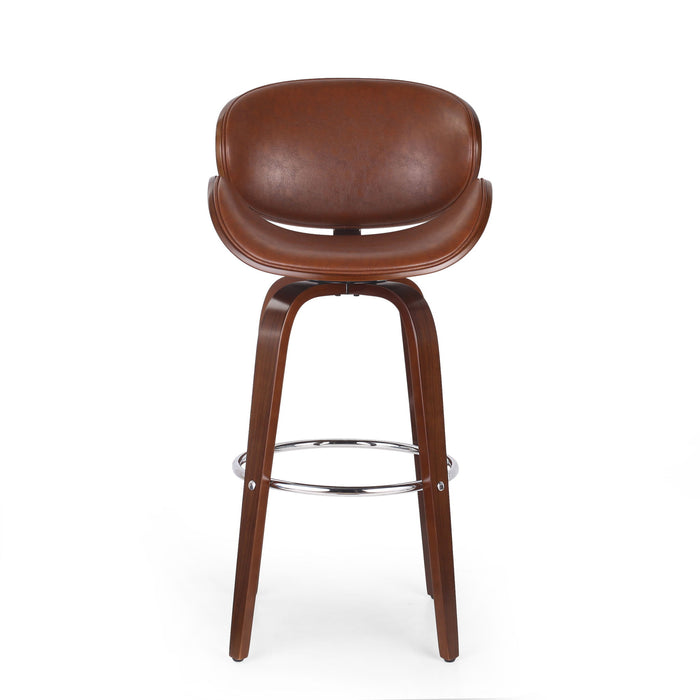 Lumos - Mid Century Modern Upholstered Swivel Barstool