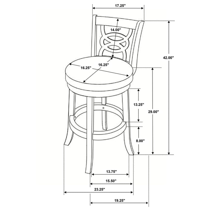 Swivel Bar Stool (Set of 2) - Black