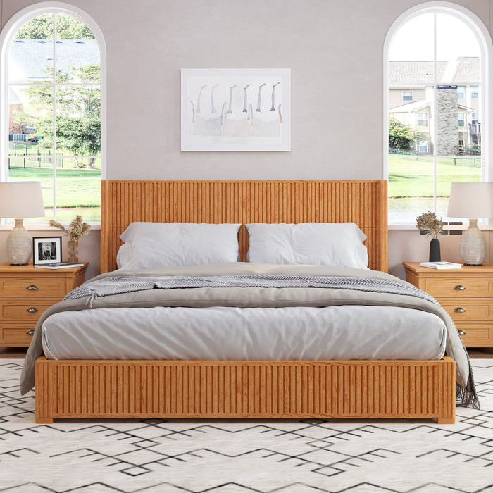 Platform Bed Frame With Headboard, Floor Standing Design
