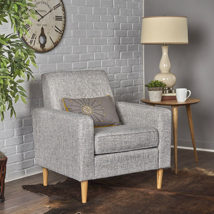 Nebulize - Upholstered Fabric Club Chair With Button Tufted And Square Off Arm And Back