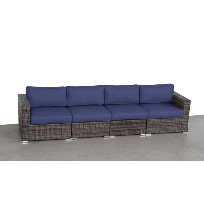 Luxurious Wicker Patio Sectional With Weather Resistant Sunbrella Cushions