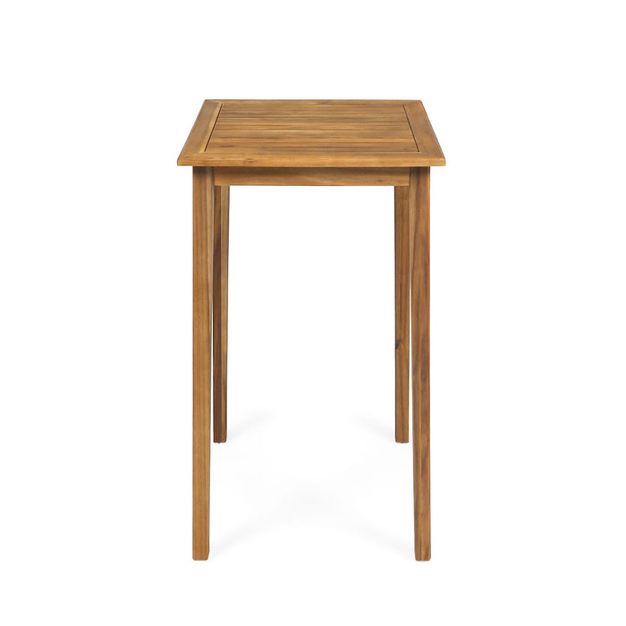 Outdoor Minimalist Acacia Wood Square Bar Table