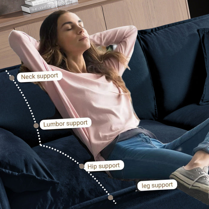 Modern Oversized Chenille Loveseat Sofa With Deep Seat And Diy Combination